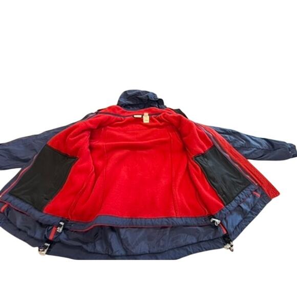 "L.L. BEAN" Women's 2 Layer Polartec Navy & Red Fleece Coat SZ M 3 Season Coat - Picture 11 of 16